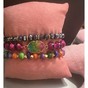 Rainbow Druzy Stretch Stack